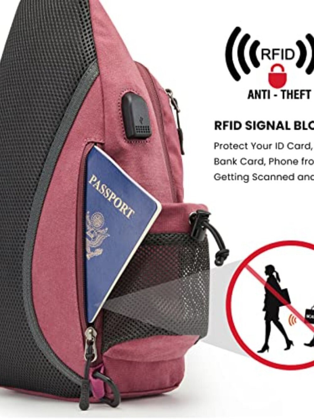 🆕 Sling Chest Bag Shoulder Backpack Crossbody Waterproof Canvas Daypack for - Picture 2 of 7